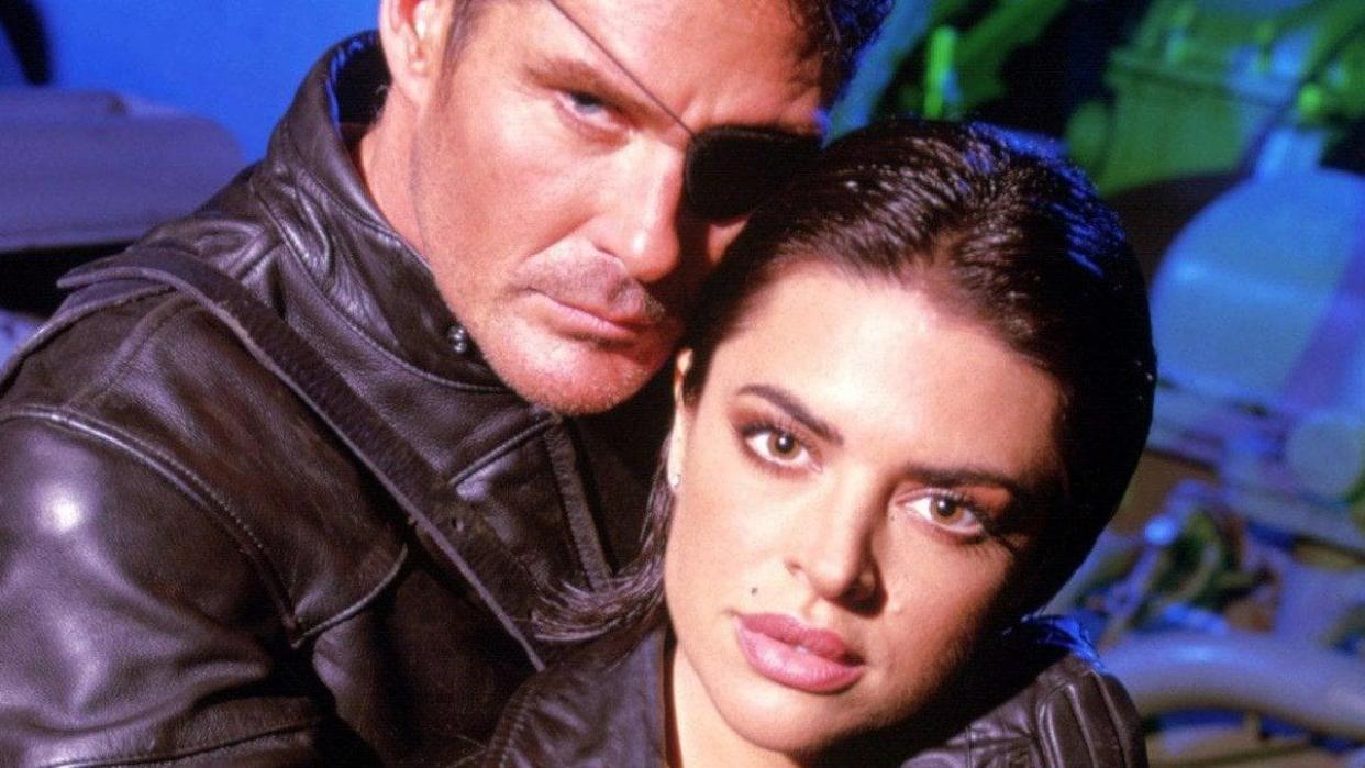  David hasselhoff and lisa rinna in Nick FFury: Agent of Shield. 