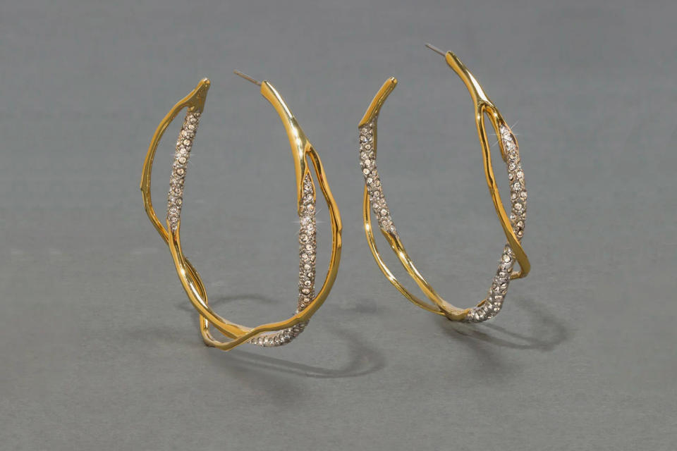 Alexis Bittar Intertwined Two Tone Pave Hoop Earring