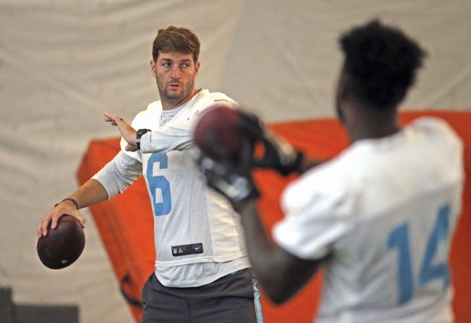 Jay Cutler will make his Dolphins preseason debut on Thursday night. (AP)