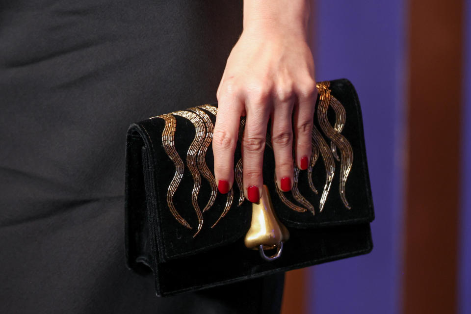 Natalie Portman, bag detail, at the 14th Governors Awards held at The Ray Dolby Ballroom at Ovation Hollywood on January 9, 2024 in Los Angeles, California. (Photo by Christopher Polk/WWD via Getty Images)