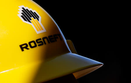 FILE PHOTO - A view shows a helmet with the logo of Rosneft company in Vung Tau, Vietnam April 27, 2018. Picture taken April 27, 2018. REUTERS/Maxim Shemetov
