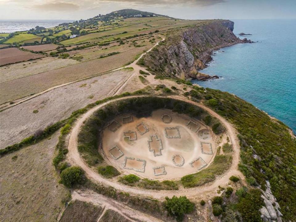 The satellite imaging showed where the Iron Age structures were once built, without having to excavate them, researchers said. INRAE via the Côtes d’Armor Departmental Council