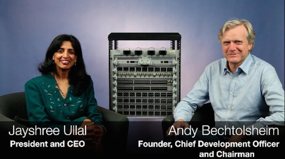 Arista Jayshree Ullal and Andy Bechtolsheim 