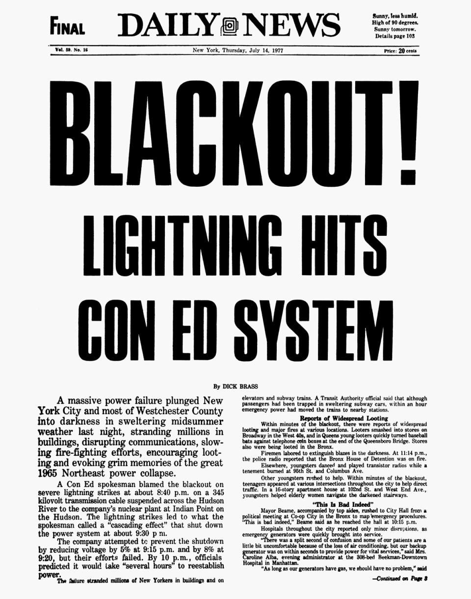 nyc blackouts 1977