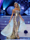<b>Miss Universe 2012 </b><br><br>Miss South Africa Melinda Bam impresses the judges in her embellished metallic gown.<br><br>© Getty