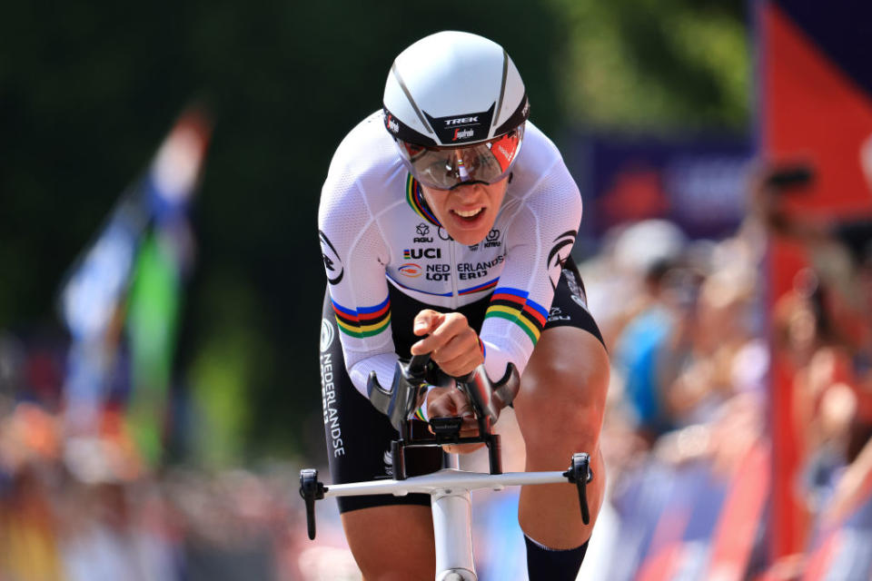 Ellen Van Dijk in the time trial at the European Championships