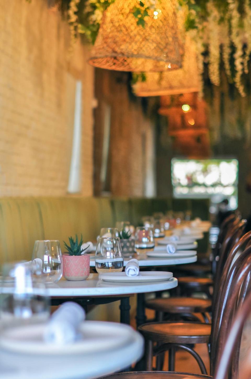 The dining room inside Abbale Telavivian Kitchen in South Beach