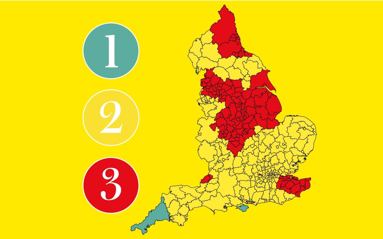 Three-tier Covid lockdown map: Use our postcode tool to check what tier your area is in