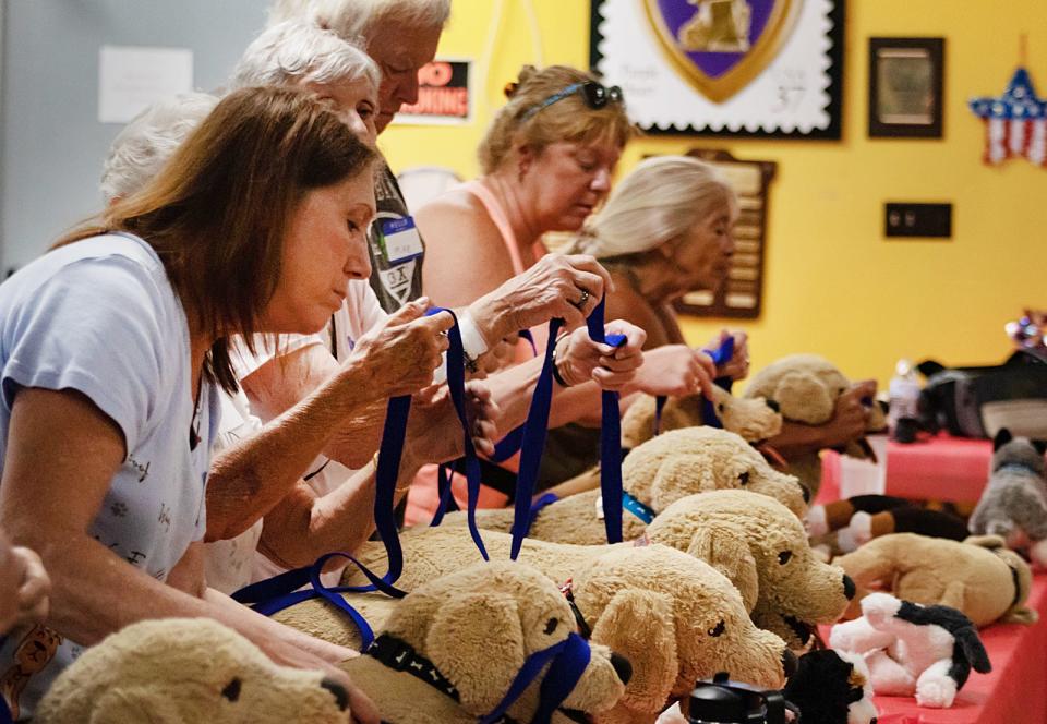 Shelter volunteers learn the intricacies of performing CPR on pets at a special class held Sunday, June 26 2022, at Swansea's Post 303 American Legion Hall.