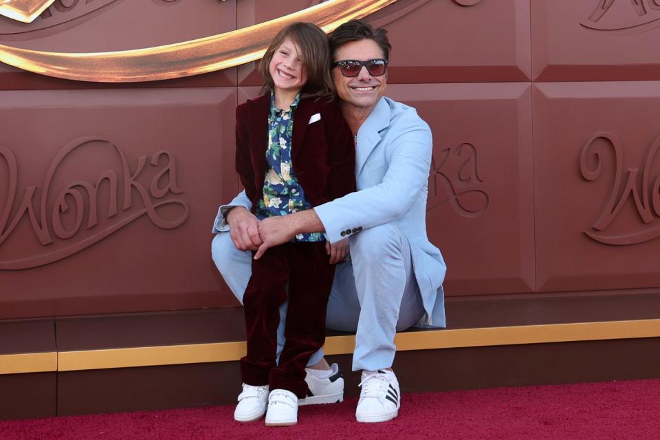 <p>Stewart Cook/Getty</p> John Stamos and son Billy