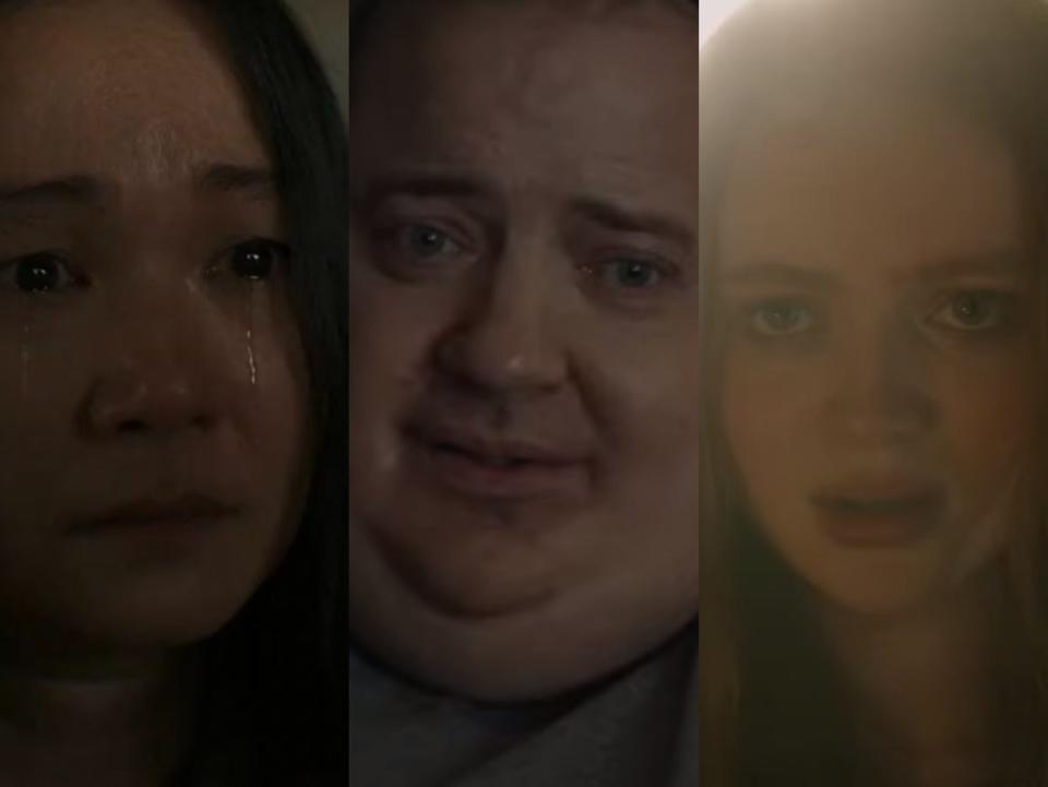 Hong Chau, Brendan Fraser and Sadie Sink in The Whale (A24 / YouTube)