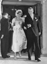<p>Jimmy Stewart was known as Hollywood's proverbial bachelor until he traded in his lifestyle for socialite Gloria Hatrick McLean. The leading man wed McLean in Los Angeles at Brentwood Presbyterian Church in 1949. The couple remained married until McLean's death in 1994. </p>