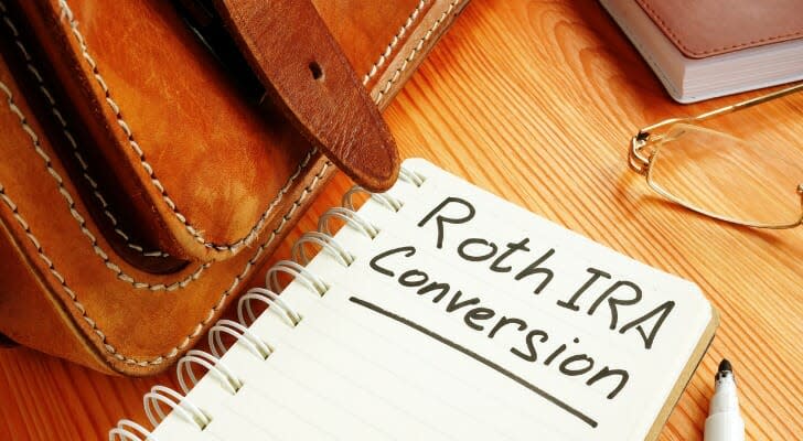 &quot;Roth IRA Conversion&quot; written on a piece of notebook paper