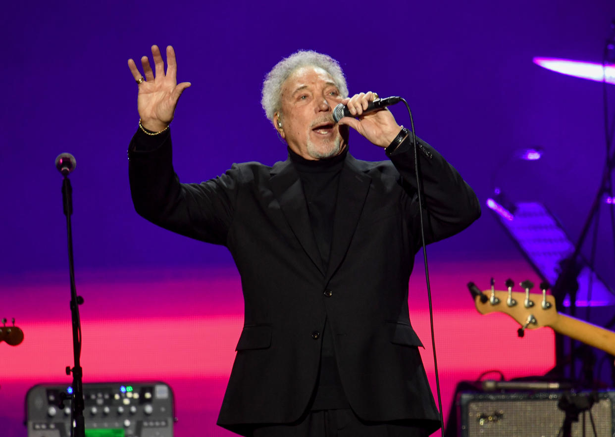 Sir Tom Jones performs on stage during Music For The Marsden 2020 at The O2 Arena