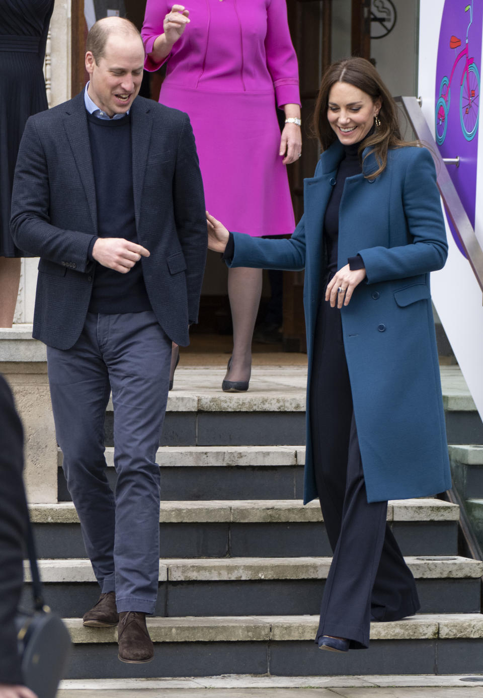 LONDON, ENGLAND - JANUARY 19: Catherine, Duchess of Cambridge and Prince William, Duke of Cambridge visit the Foundling Museum to learn more about the care sector and meet representatives from across the system, including those with direct experience of living in care at the Foundling Museum on January 19, 2022 in London, England. The Foundling Museum tells the history of the Foundling Hospital, the UK's first children's charity which was founded in 1739 as a home for children whose mothers couldn't keep or care for them. (Photo by Mark Cuthbert/UK Press via Getty Images)