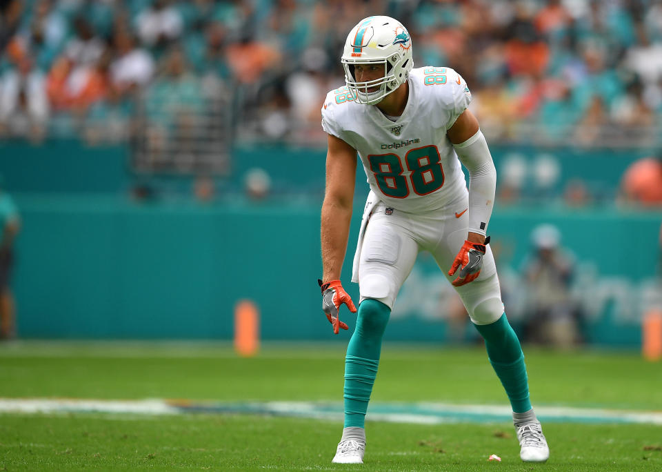 Mike Gesicki #88 of the Miami Dolphins