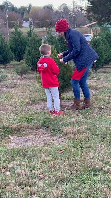 Young children can get some education on trees at Lucky Dog Christmas Tree Farm.