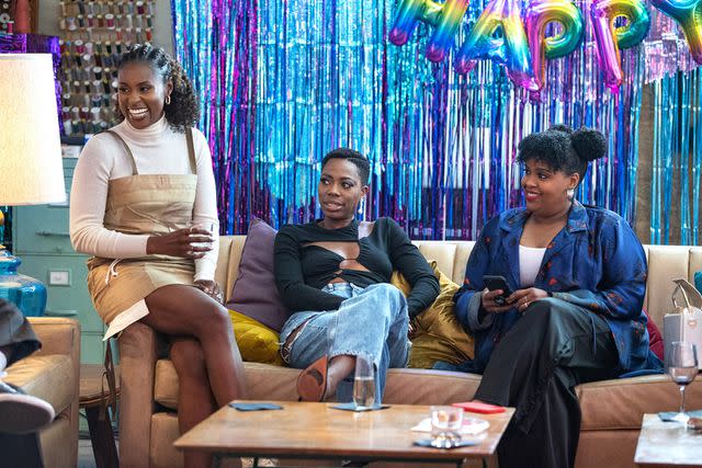 <p>Raymond Liu/HBO</p> From left: Issa Rae, Yvonne Orji, and Natasha Rothwell on 'Insecure'