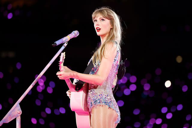 <p>Emma McIntyre/TAS23/Getty </p> Taylor Swift on the Eras Tour in August 2023 in California