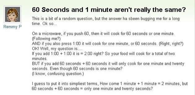 “60 seconds and 1 minute aren’t really the same.” Really?