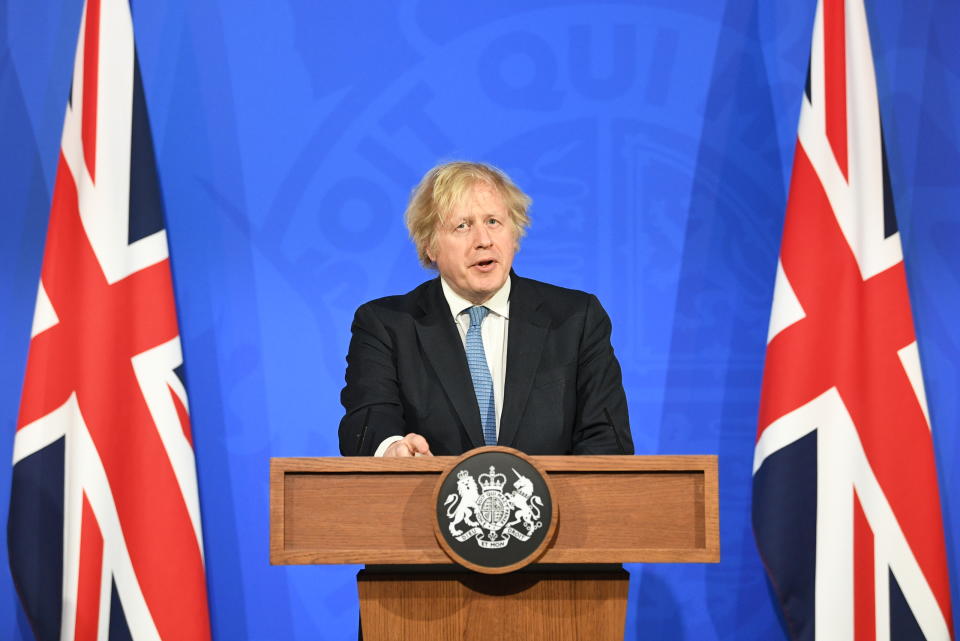 UK prime minister Boris Johnson hasn't ruled out the idea of Covid passports. Photo: Stefan Rousseau-WPA Pool/Getty Images