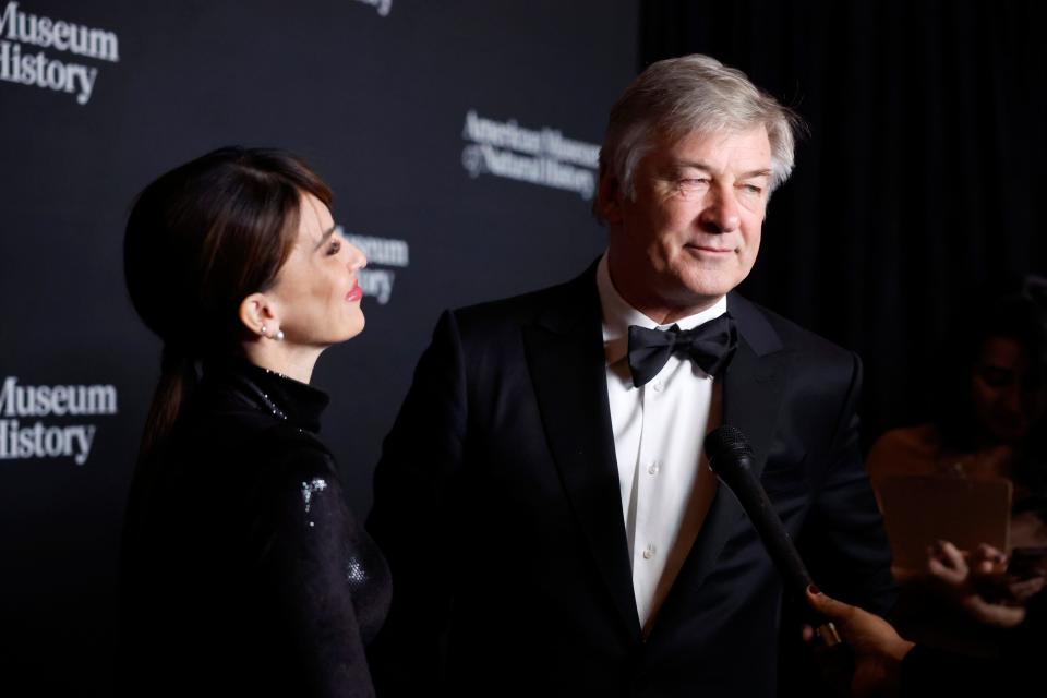 Hilaria Baldwin and Alec Baldwin attend the American Museum of Natural History's 2023 Museum Gala at the American Museum of Natural History on Nov. 30, 2023 in New York City.