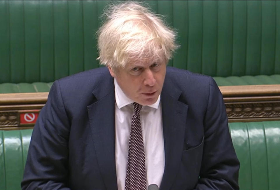 Prime Minister Boris Johnson speaks during Prime Minister's Questions in the House of Commons, London. (Photo by House of Commons/PA Images via Getty Images)