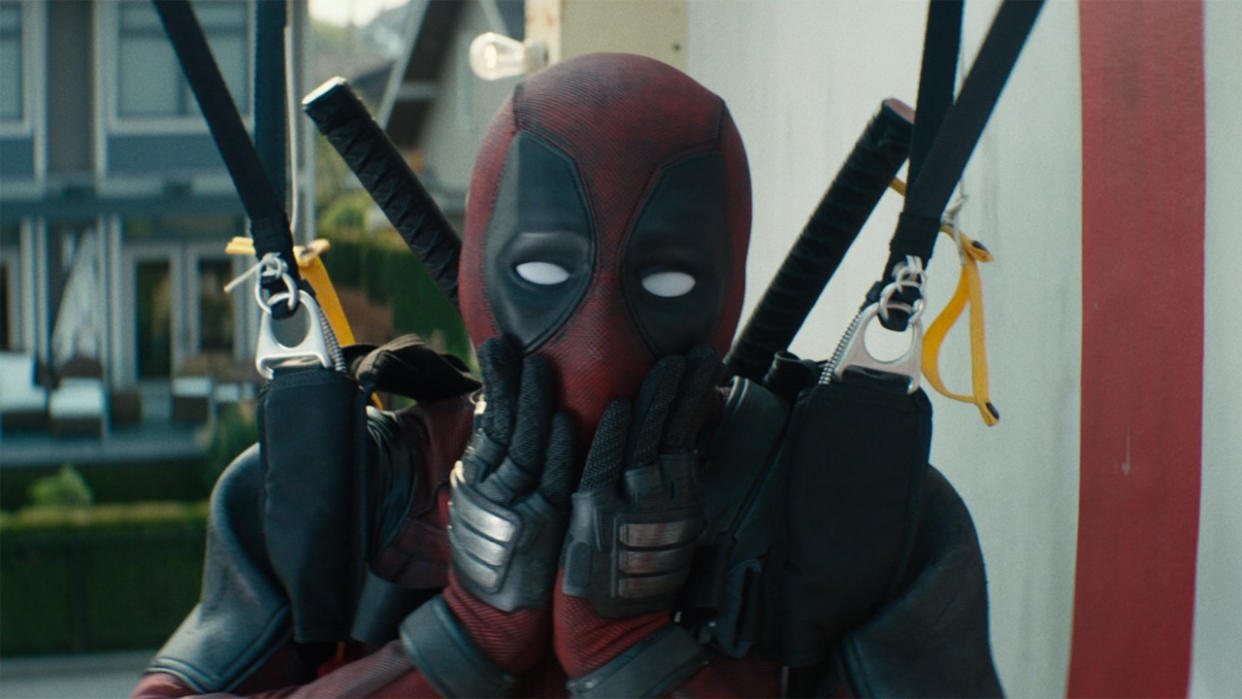  Deadpool shocked face in Deadpool 2 