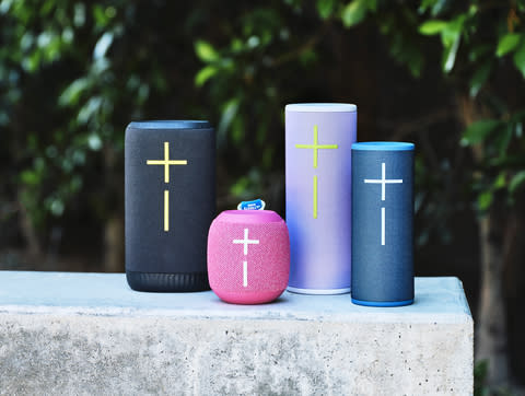 Ultimate Ears speakers (from left to right): EVERBOOM, WONDERBOOM 4, MEGABOOM 4, BOOM 4 (Photo: Business Wire)