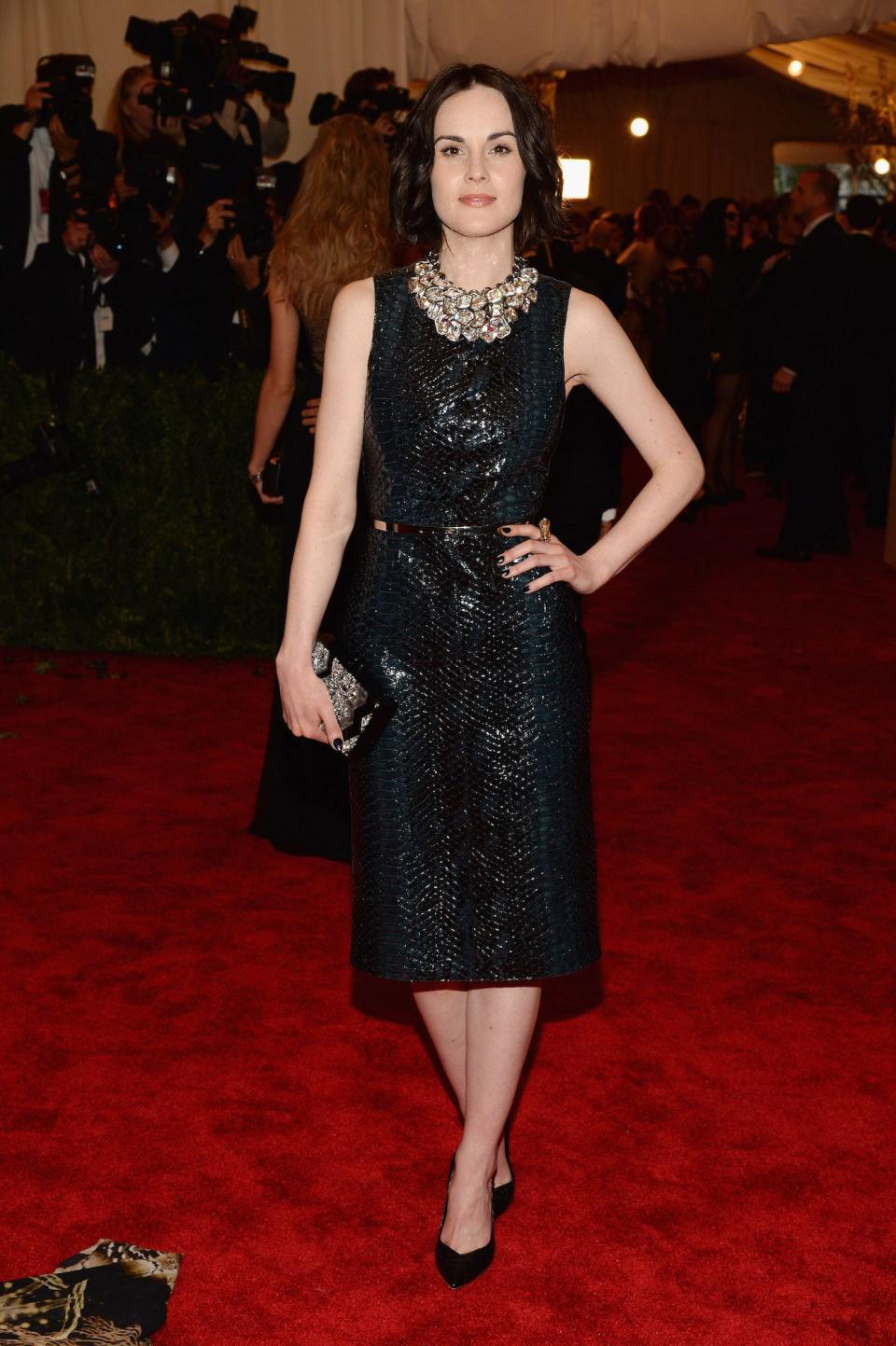 Michelle Dockery attends the 2013 Met Gala.