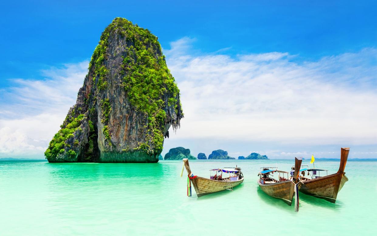 Beaty limestone rock in the odean, Thailand - saiko3p/Getty