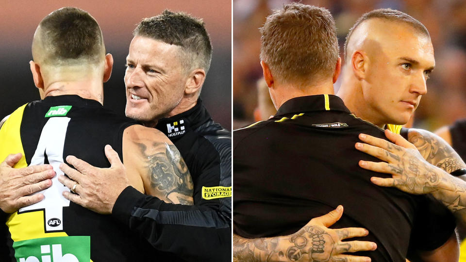 Pictured here, former Richmond AFL coach Damien Hardwick and Dustin Martin.