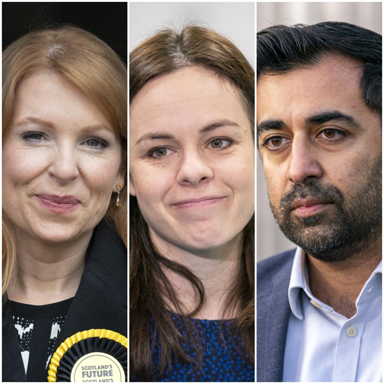 SNP leadership contenders Ash Regan, Kate Forbes and Humza Yousaf are all hoping to be Scotland’s next first minister (Lesley Martin/Jane Barlow/PA)