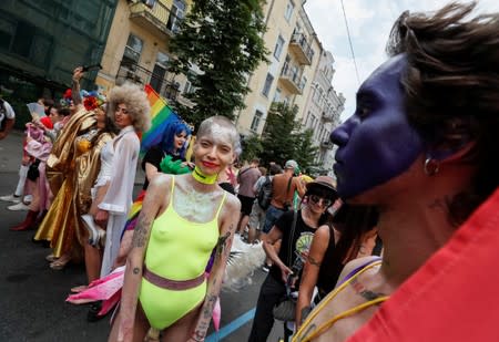 Participants attend the Equality March, organized by the LGBT community in Kiev