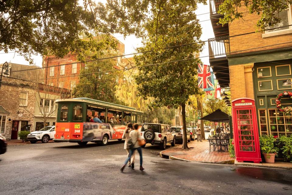 Downtown streets of Savannah, Georgia