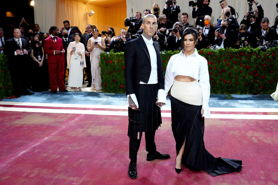 Travis Barker and Kourtney Kardashian attend the 2022 Met Gala celebrating "In America: An Anthology of Fashion."<span class="copyright">Jeff Kravitz—FilmMagic/Getty Images</span>