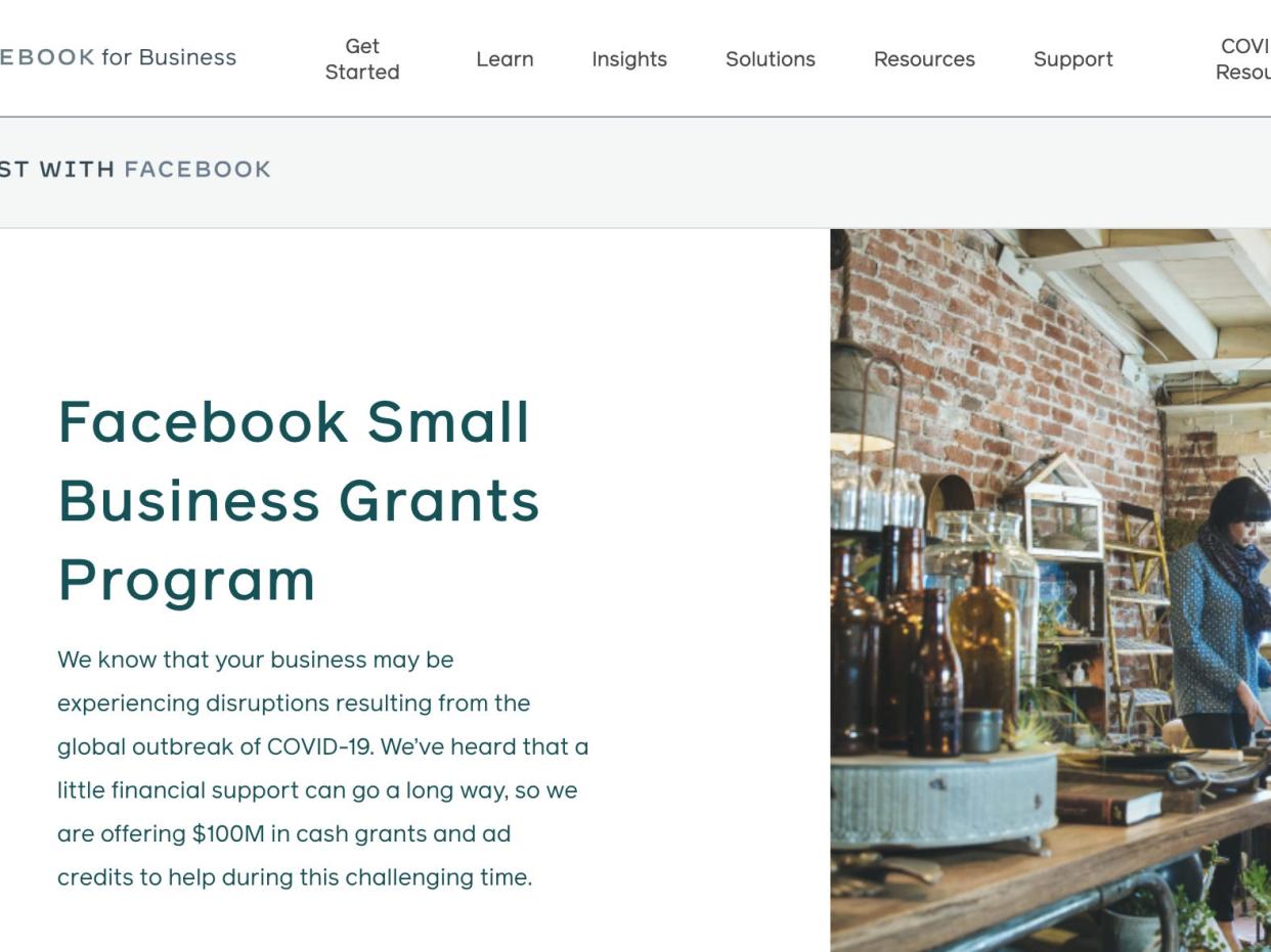 facebook small business grants