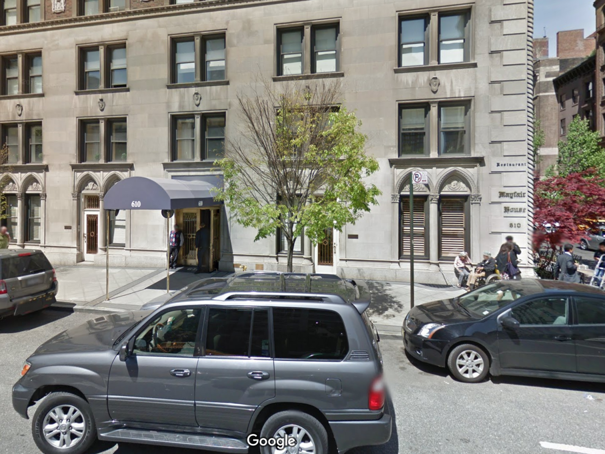 The entrance to the building operated by the Trump Organization where Bloomberg owns a condo: Google Maps Screenshot