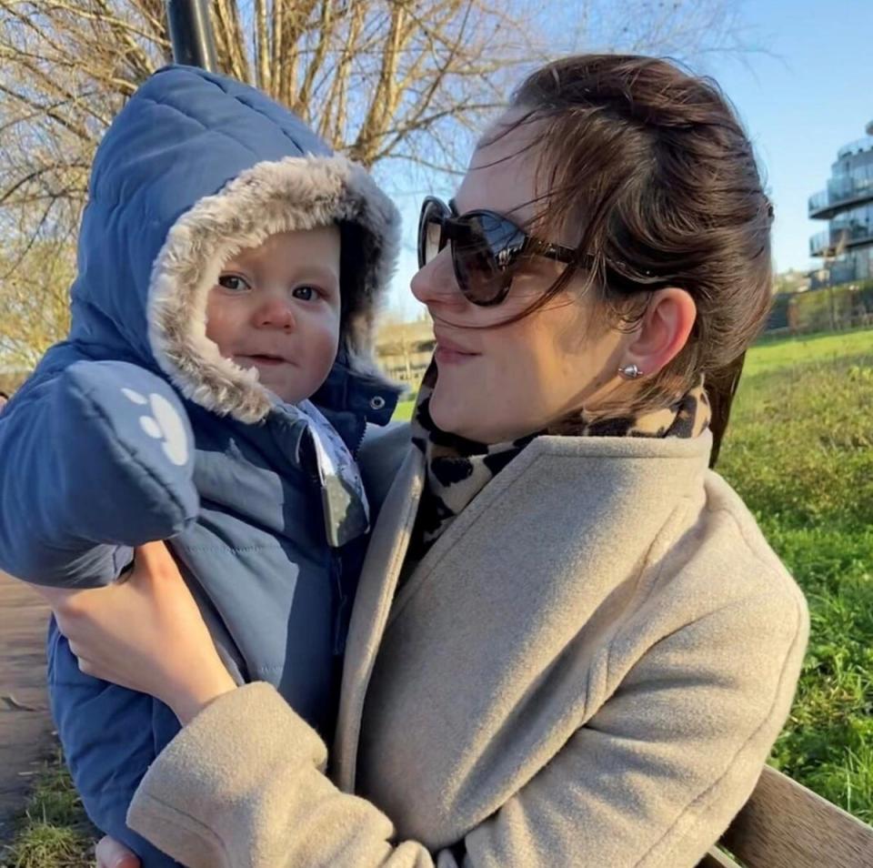 Five-month-old Louis Thorold with his mother Rachael (Cambridgeshire Police/PA) (PA Media)