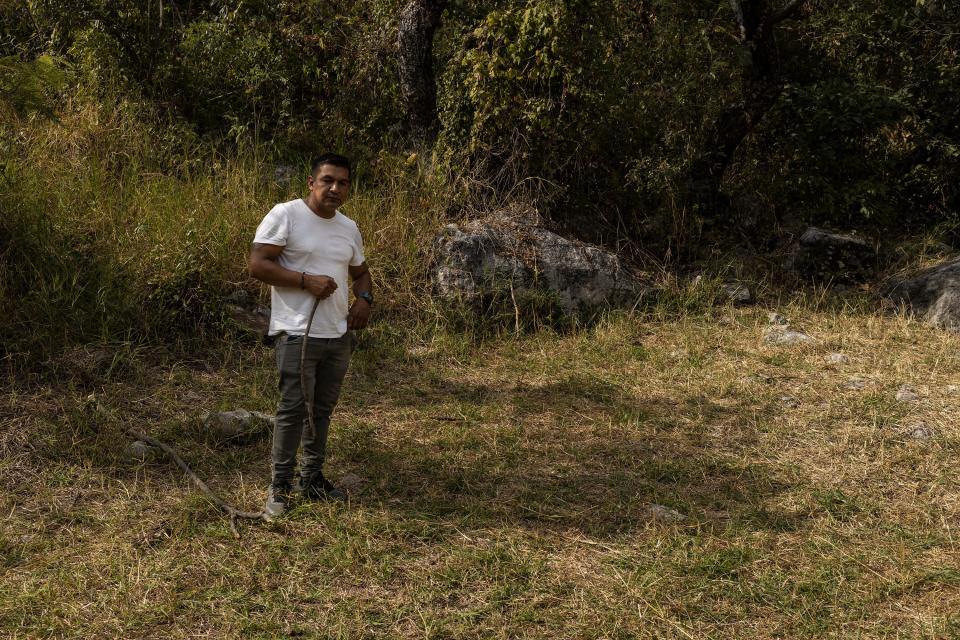 Ignacio Gonzalez, part of the VII National Search Brigade for Disappeared Persons, found human remains in an area of Loma Bonita, on the outskirts of Cuernavaca, Morelos.