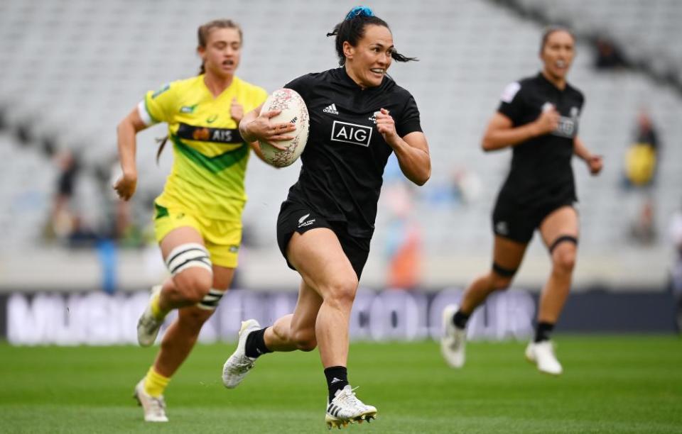 New Zealand’s Portia Woodman, in action against Australia in May, is a prime example of the talent in women’s sevens today.