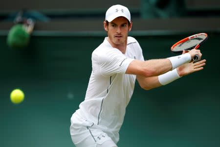 Tennis - Wimbledon - All England Lawn Tennis & Croquet Club, Wimbledon, England - 2/7/15 Men's Singles - Great Britain's Andy Murray in action during the second round Mandatory Credit: Action Images / Andrew Couldridge Livepic