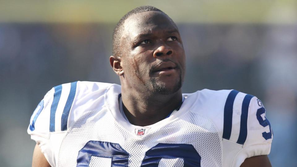 PHOTO: Daniel Muir of the Indianapolis Colts warms up before a game in Baltimore, Nov. 22, 2009.   (George Bridges/MCT via Getty Images)