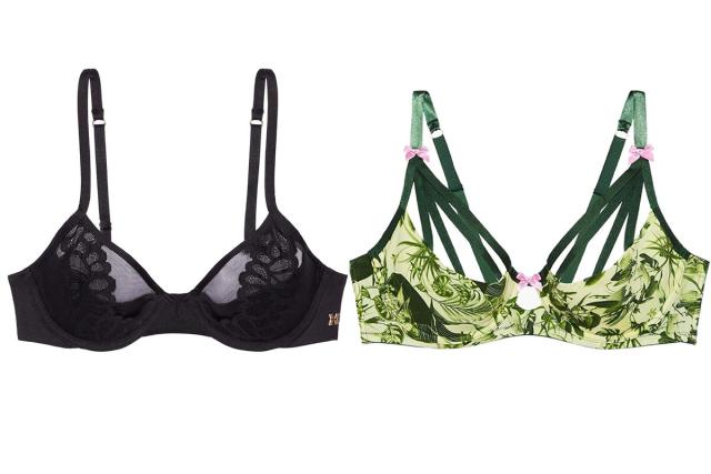 Savage Not Sorry Microfiber and Lace Half Cup Bra in Green