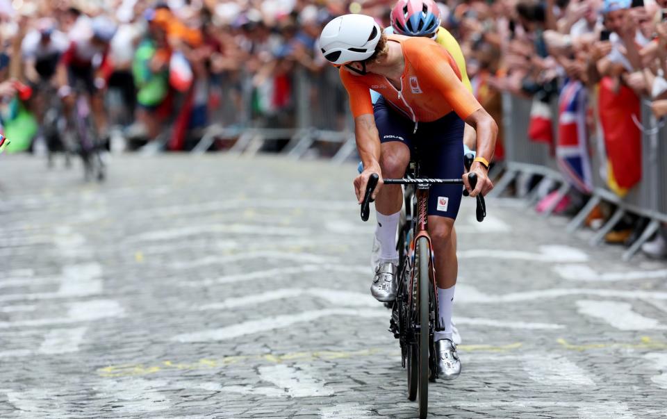 Mathieu van der Poel and Wout van Aert in Olympics men's road race.