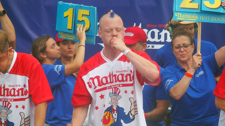 Nicky Wehry at eating competition