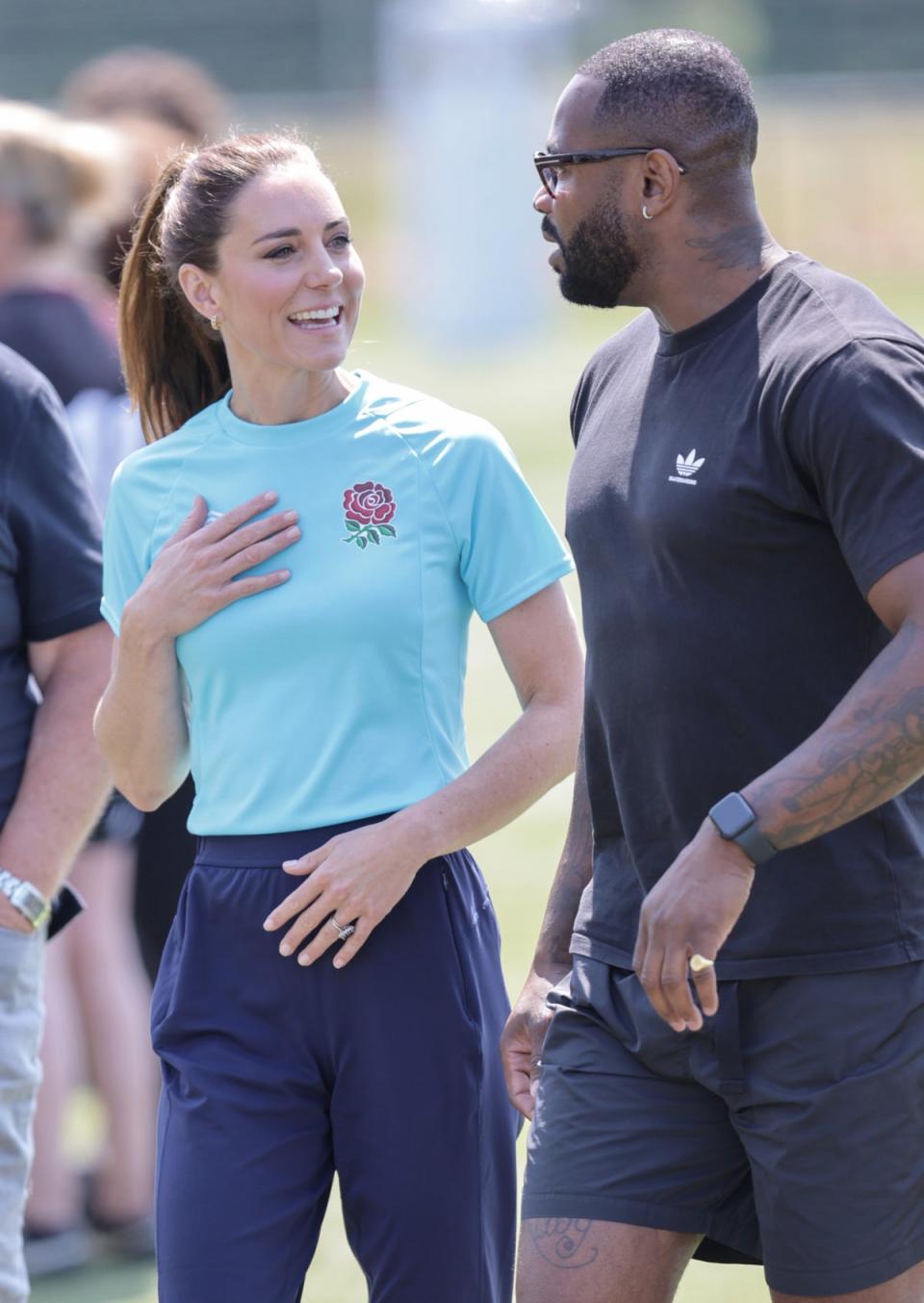 Kate speaks with former England player Ugo Monye (Getty Images)