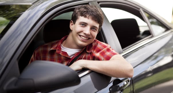 Teenage driver, portrait