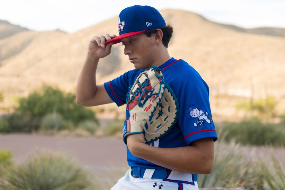 El Paso Times All-City Baseball Player America's Armani Raygoza poses for a photo Tuesday, June 7, 2022, at McKelligon Canyon in El Paso, Texas.