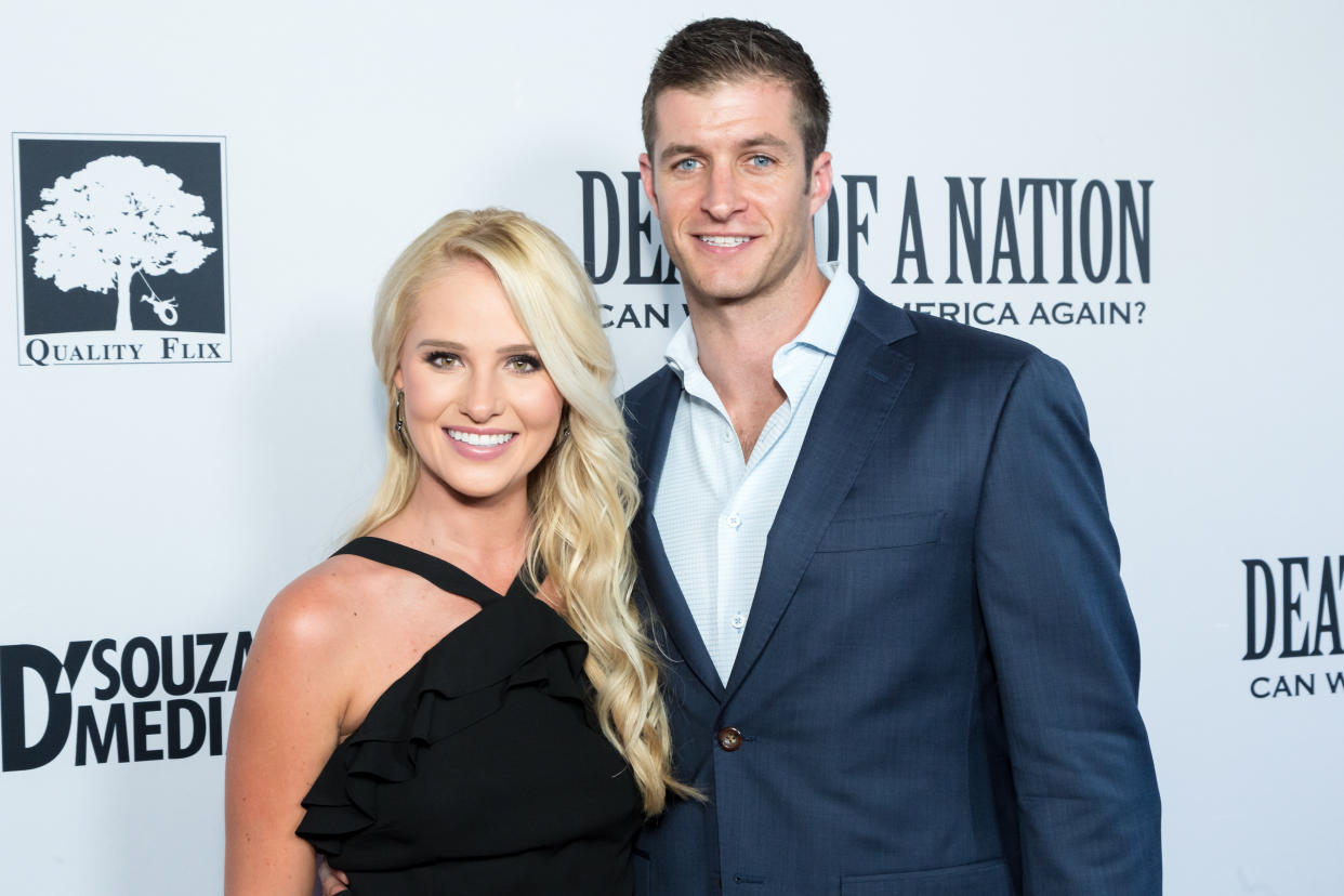 LOS ANGELES, CALIFORNIA - JULY 31:  Conservative Political commentator Tomi Lahren and Brandon Fricke attend the "Death Of A Nation" Premiere at Regal Cinemas L.A. Live on July 31, 2018 in Los Angeles, California.  (Photo by Greg Doherty/Getty Images)